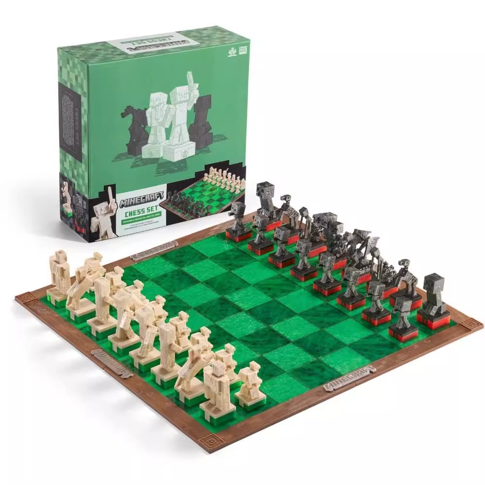 我的世界国际象棋史蒂夫苦力怕公仔模型mc周边立体桌面益智游戏