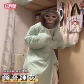 珊瑚绒保暖睡衣 孙悟空齐天大圣马喽同款 猴哥绿色长衫 睡袍秋冬季