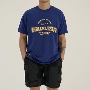 EQUALIZER草牌官方复古LOGO图案TEE夏原创街头宽松短袖艹无中生有
