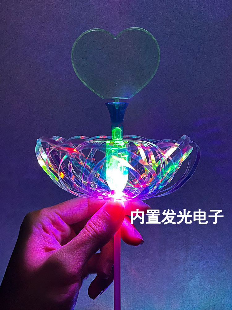 거품 꽃 마술 지팡이 빛나는 마술 지팡이 어린이 야시장 깜박이는 장난감 거리 마구간 빛나는 색상 마술 거품 지팡이