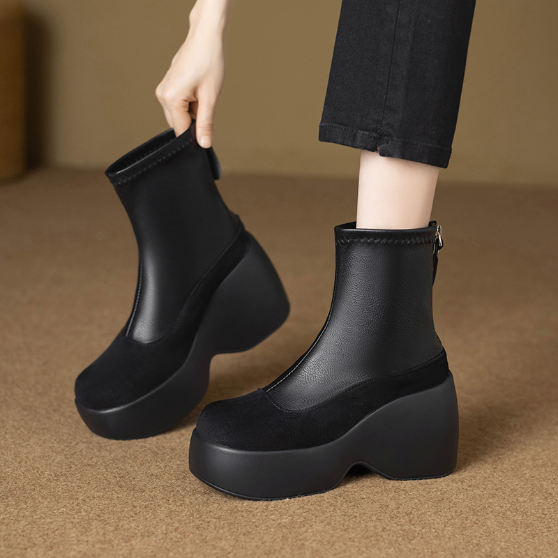 小个子10cm高跟瘦瘦靴女