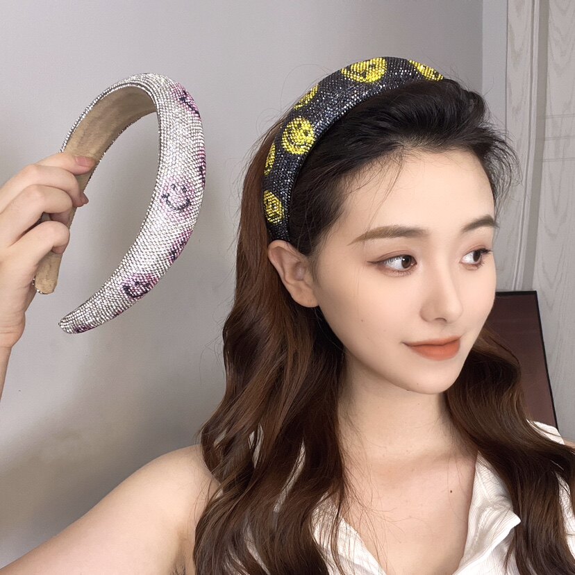 新款轻奢笑脸发箍高级感满钻可爱气质发卡2023新款百搭头饰女