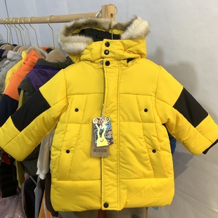 蒙蒙mm连帽加绒加厚90码偏大儿童棉服