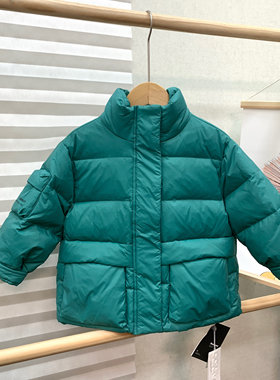 奶油系列冬款厚羽绒服儿童加厚韩版羽绒服男童竖领拉链外套80-120