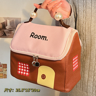 稀奇古怪的小收纳包多巴胺小房子化妆包女大容量分区手提2026新款