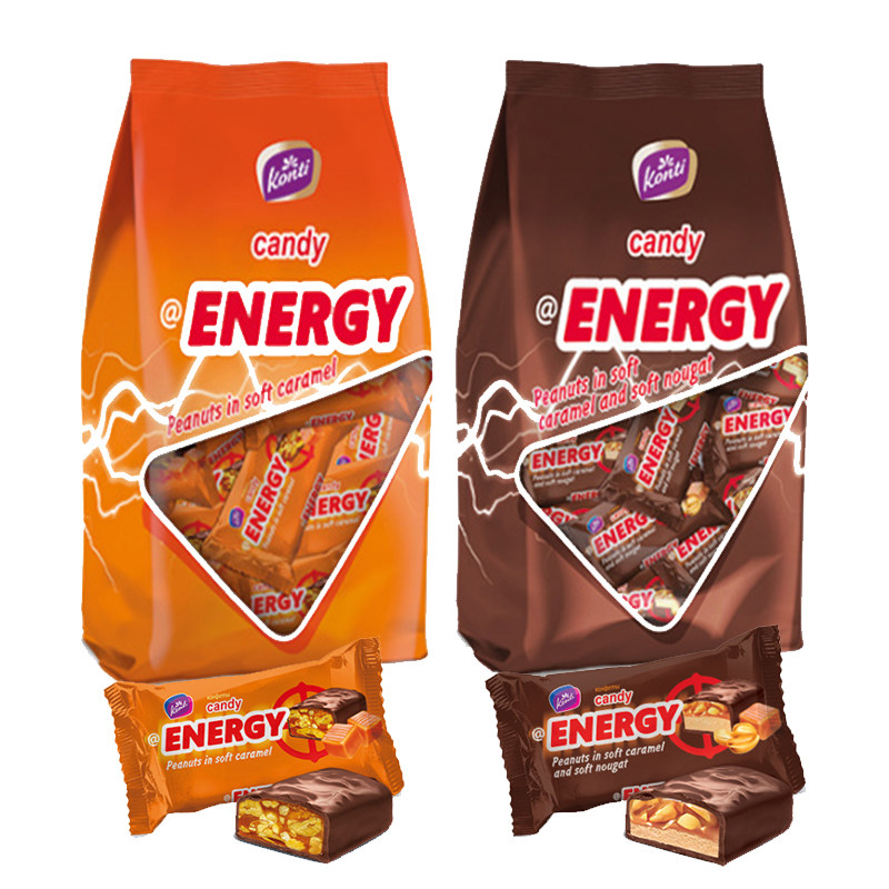 俄罗斯巧克力糖果进口康吉牌花生夹心软焦糖软牛轧糖网红零食新品