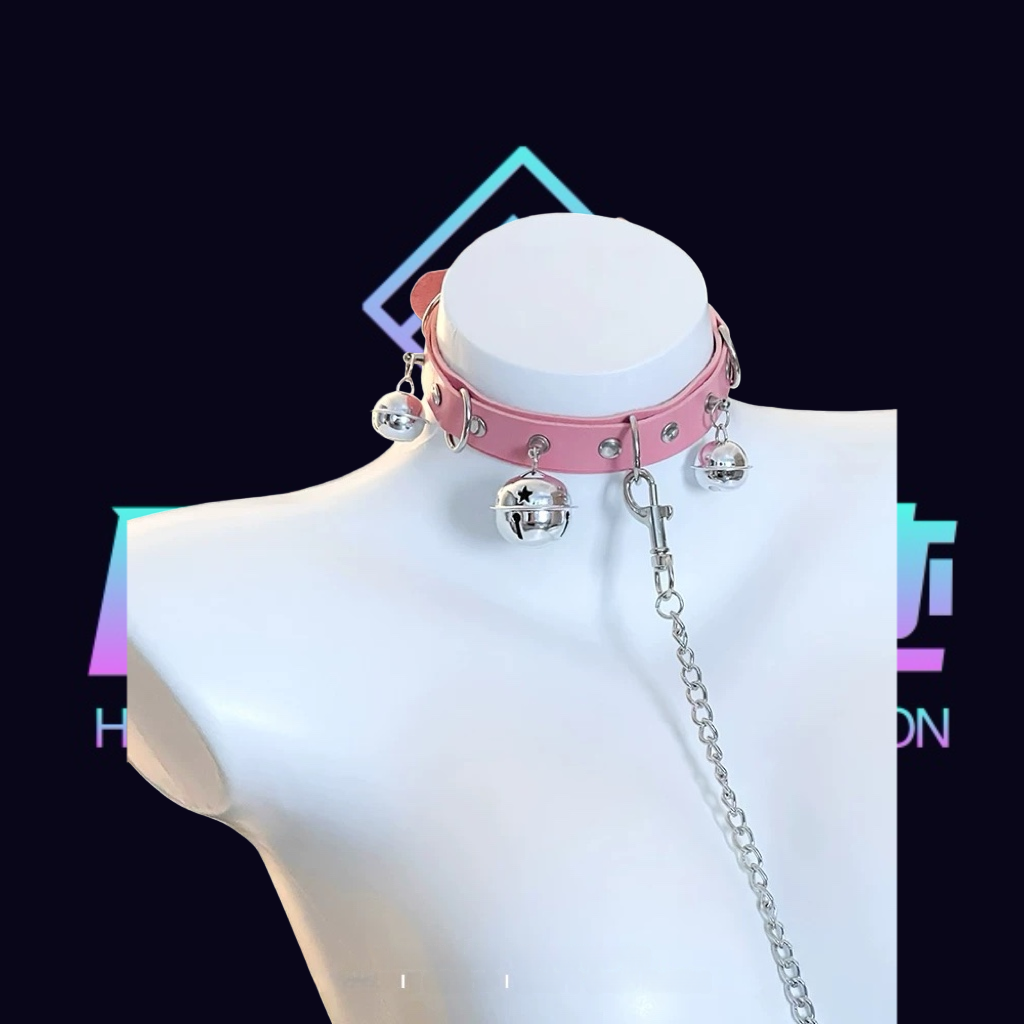 月下隐迹粉色铃铛项圈女m牵引绳项链脖子颈链choker情侣趣味道具,饰品/流行首饰/时尚饰品新,项链,淘宝优惠券,粉丝福利购,淘宝优惠卷