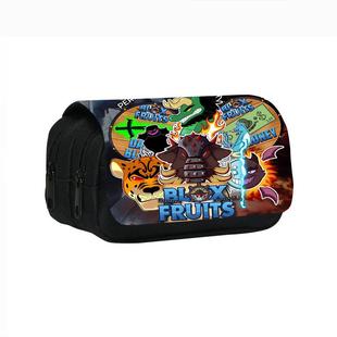 ROBLOX blox fruits印花双层笔袋恶魔果实中小学生儿童铅笔文具盒