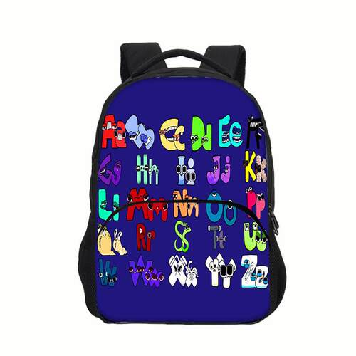 爆款游戏Alphabet Lore字母传说40厘米贴袋小学生双肩包可爱耐脏