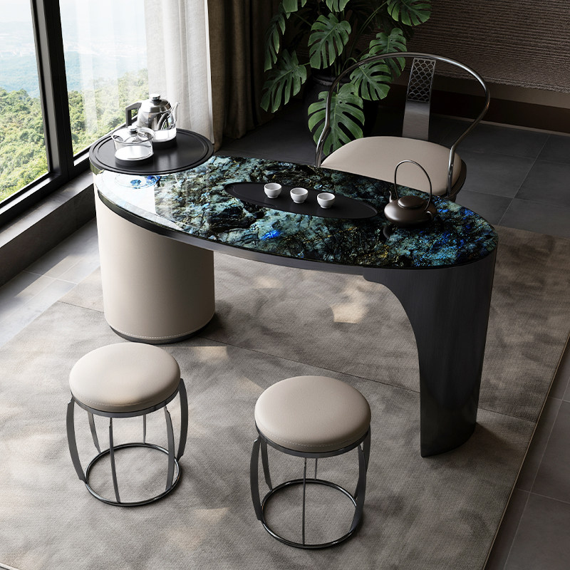 意式轻奢进口天然奢石茶台家用轻奢小户型阳台大理石茶桌椅子组合,住宅家具,家用茶台/茶桌,淘宝优惠券,粉丝福利购,淘宝优惠卷