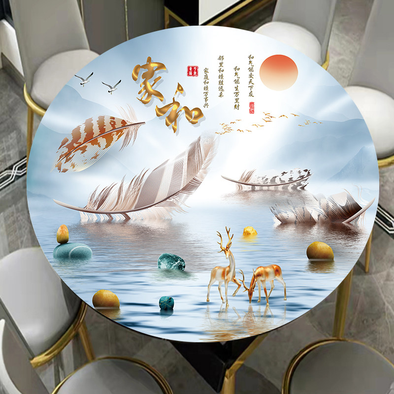 pvc圆形桌垫免洗防水餐桌茶几保护垫软玻璃桌垫中式轻奢茶几桌垫,居家布艺,桌布,淘宝优惠券,粉丝福利购,淘宝优惠卷