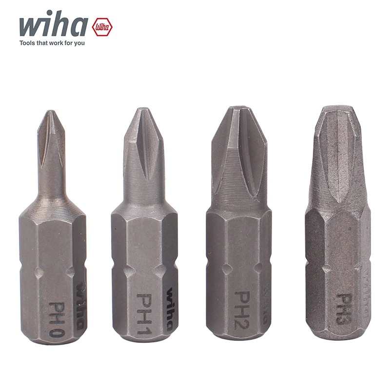 德国wiha威汉十字批头进口7011Z短螺丝头C6.3起子头PH0PH1PH2PH3