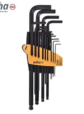 德国wiha威汉英制内六角扳手套装进口球头发黑加长英寸24189