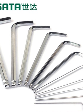 世达铬钒钢特长加长平头/球头内六角扳手内六方扳手80304A-80316A