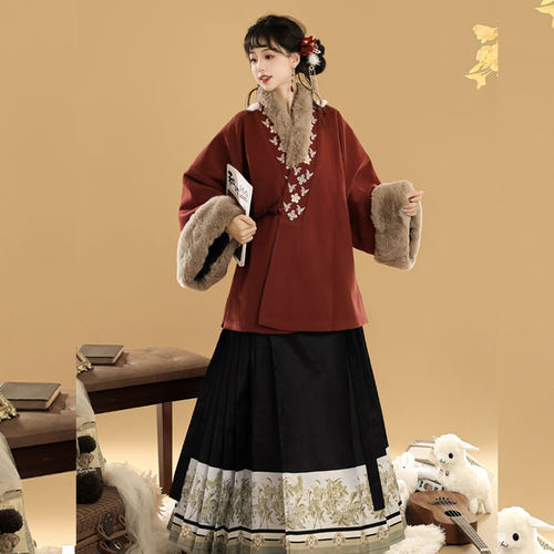 冬季大码加厚汉服日常通勤款