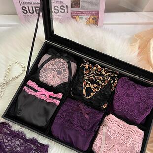 【紫属于你】法式性感内裤女蕾丝网纱设计感粉紫高级舒适三角内裤
