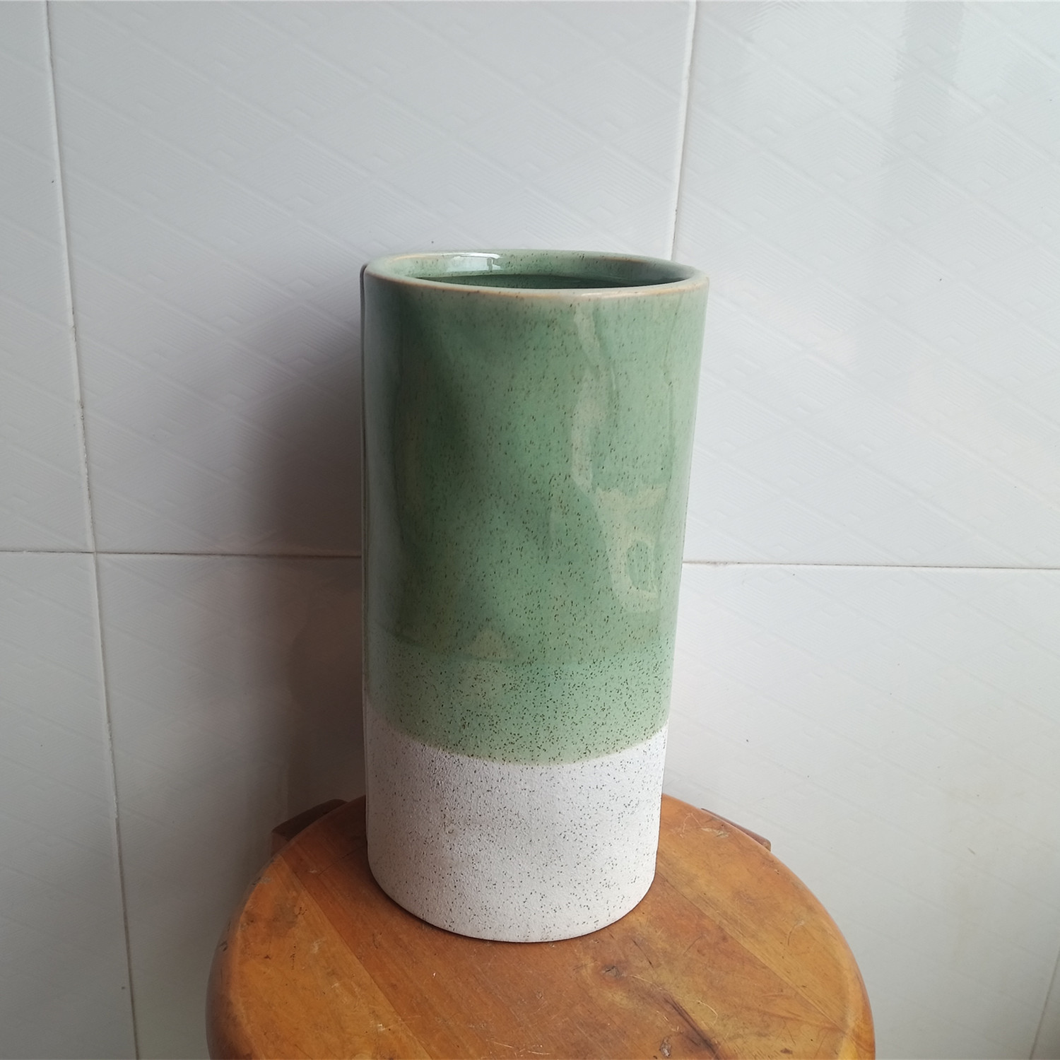 陶瓷大号大容量圆柱花插花瓶水培