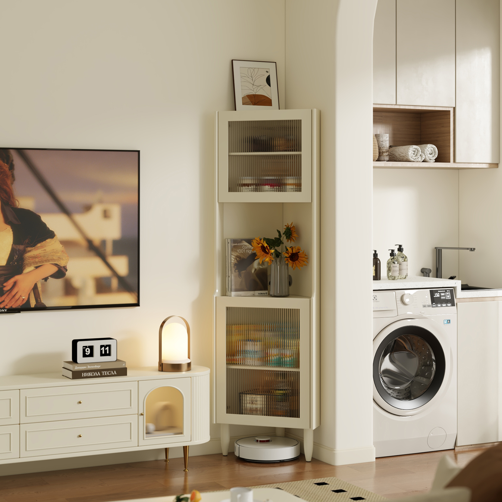 美冉家居实木转角柜子省空间