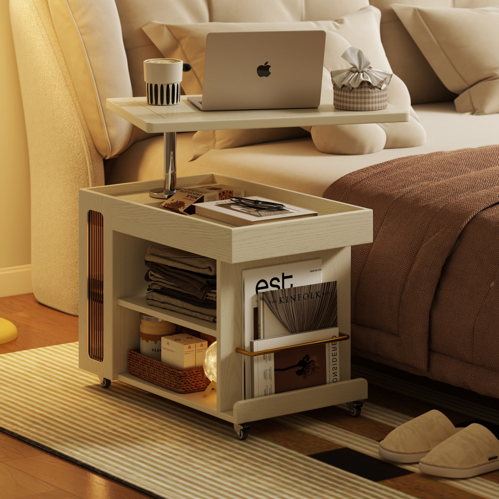 卧室可移动边几升降桌小推车实木多功能桌子小户型客厅边柜置物架,住宅家具,移动边几/推车,淘宝优惠券,粉丝福利购,淘宝优惠卷