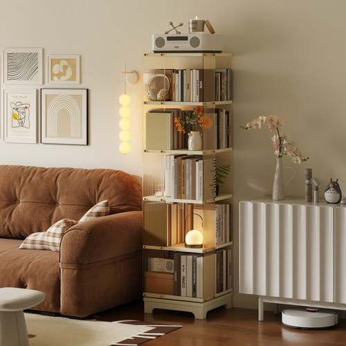 美冉家居实木旋转书架360度