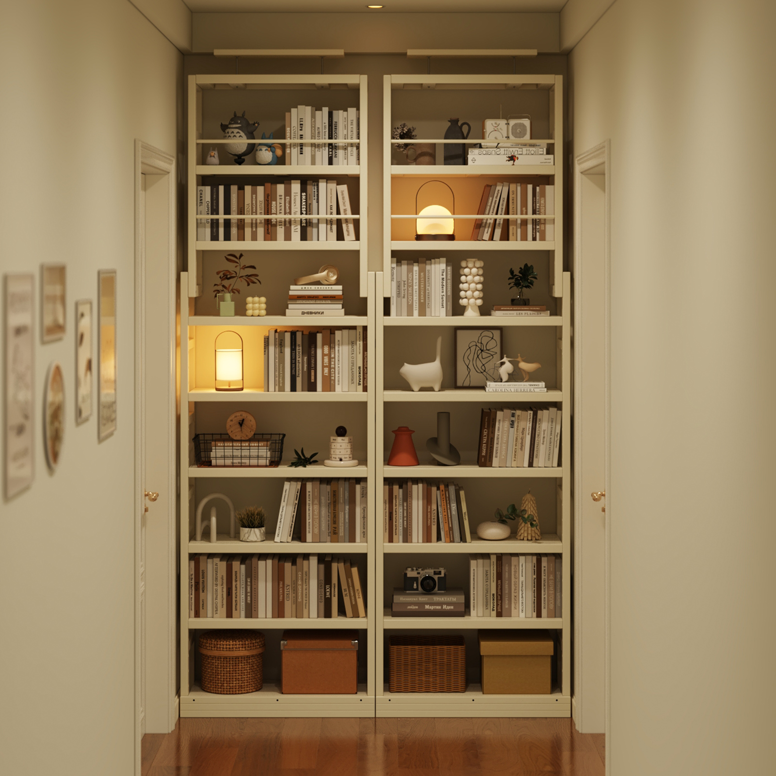 美冉家居满墙书架大容量实木