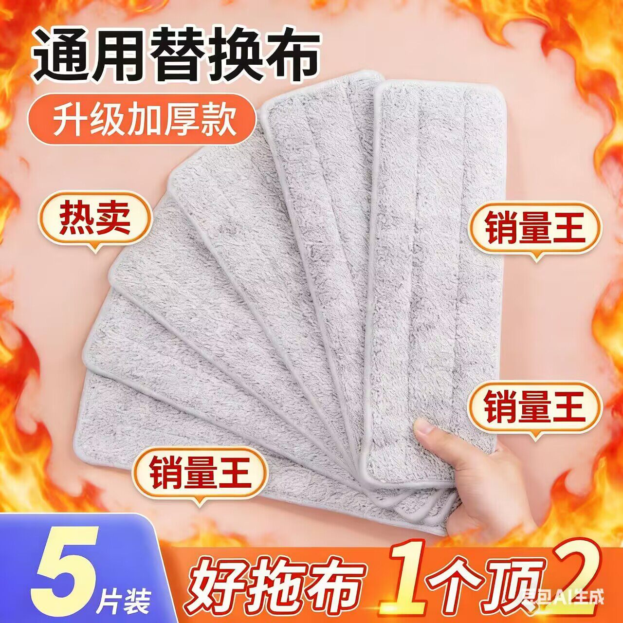 通用佳帮手平板拖把布替换布拖布条新款家用墩布一拖净刮刮乐配件