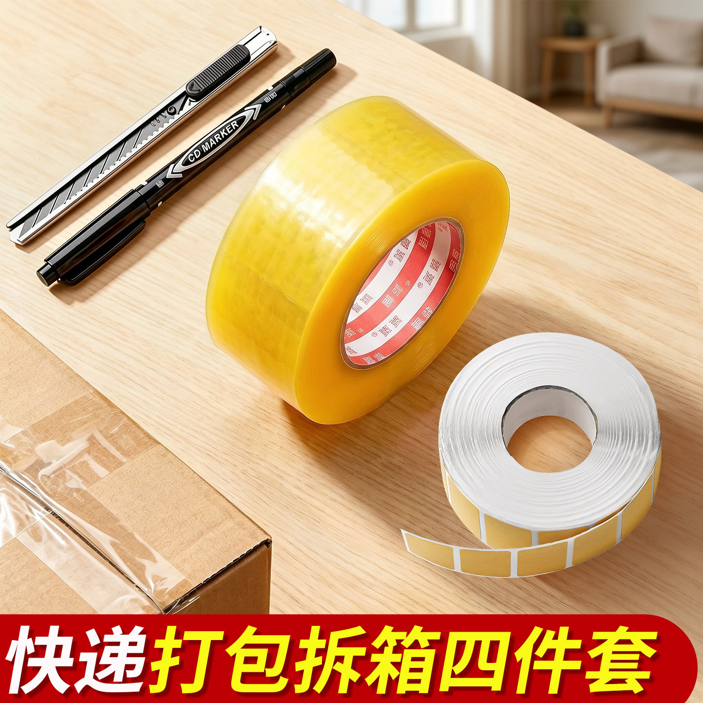 大卷透明胶带加厚加宽封箱带