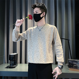 W7703-P55控75设计感五角星卫衣ins潮牌长袖T恤2025春秋季内搭打，男装T恤，星座102A（原电商D309-1）