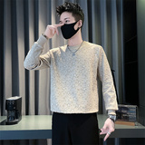W7703-P55控75设计感五角星卫衣ins潮牌长袖T恤2025春秋季内搭打，男装T恤，星座102A（原电商D309-1）