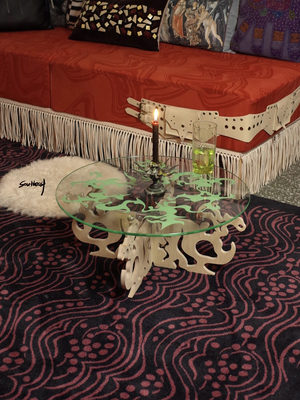 southeast原创设计小众设计感圆桌玻璃茶几客厅边几矮桌小户型