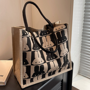 韩版 大容量托特包包女2025百搭ins单肩购物袋大学生上课通勤大包