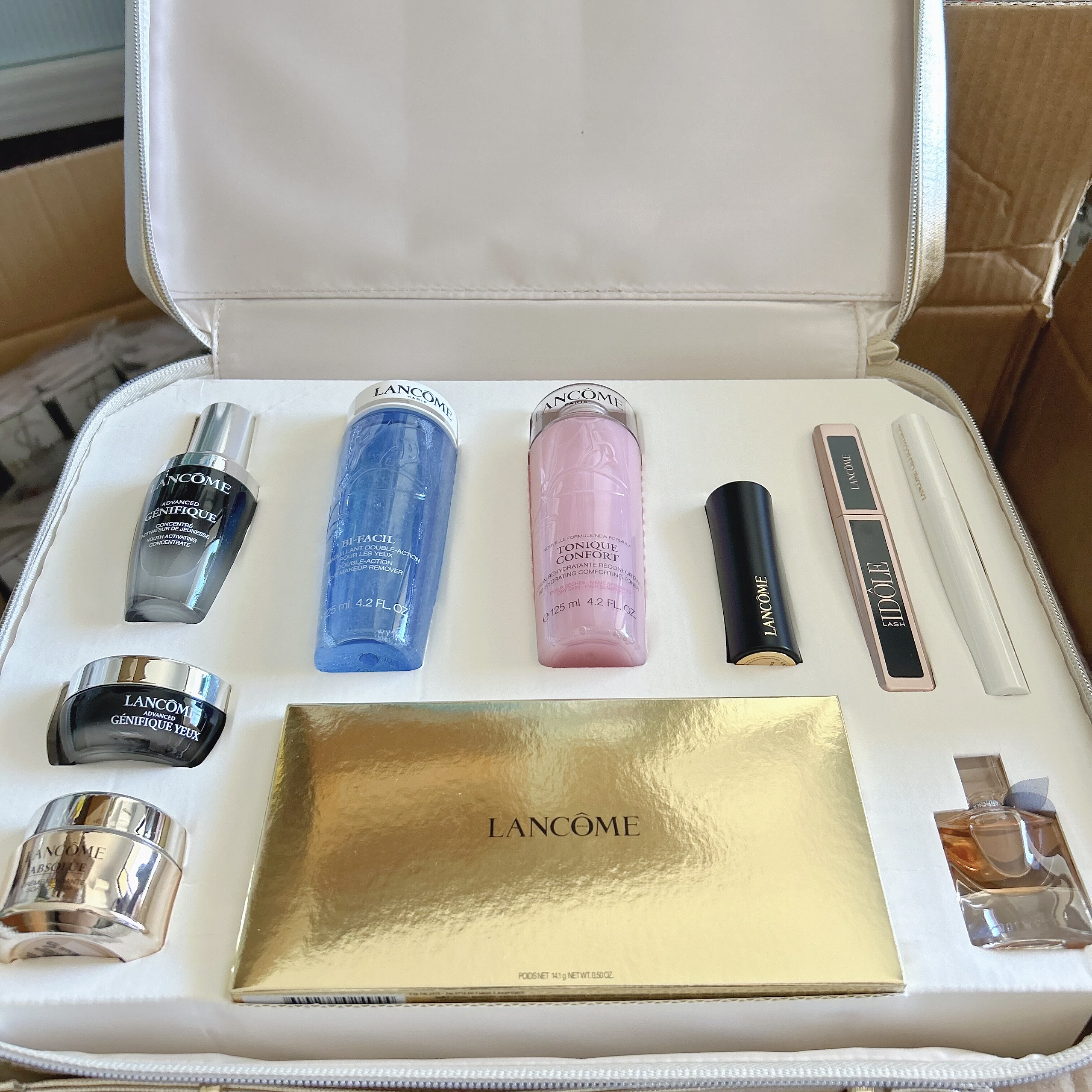 临期特价 兰蔻2023圣诞套装小黑瓶精华眼霜粉水眼影香水卸妆口红