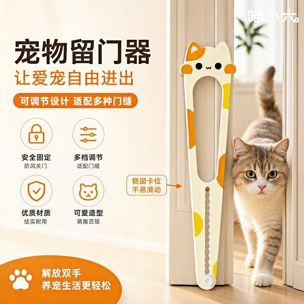 可调节宠物留门器猫咪进出用