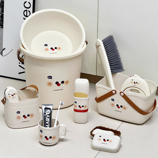 新款 可爱手提洗澡篮子大容量便携塑料镂空女卫生间浴室洗漱收纳筐