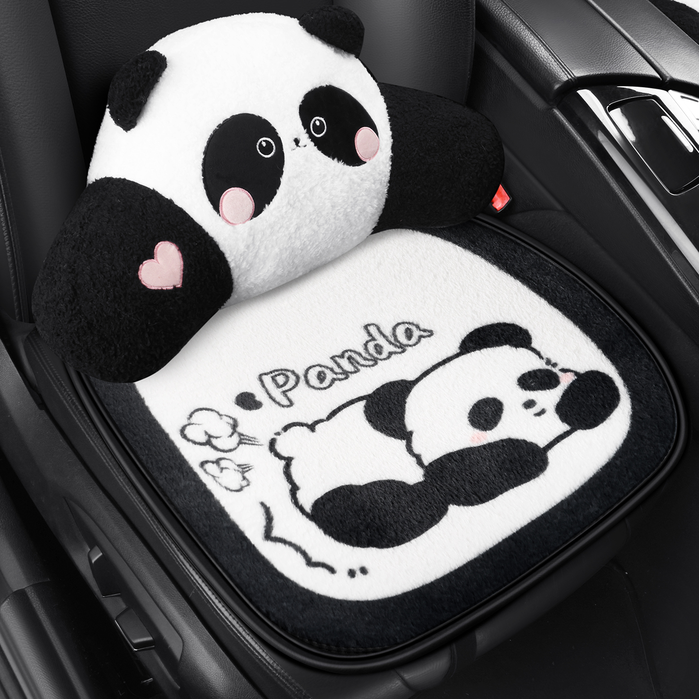 适用于吉利熊猫mini座椅套毛绒冬季卡通汽车坐垫25款骑士卡丁座垫