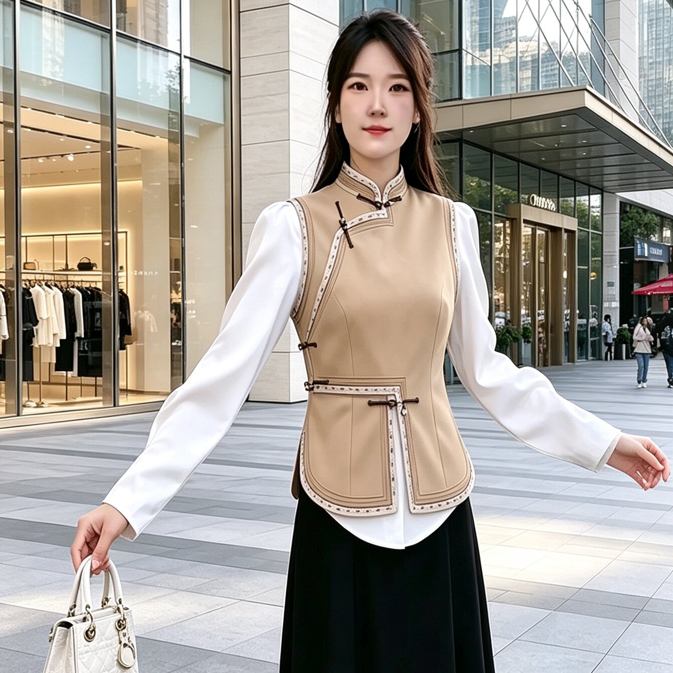 蒙古袍日常款女款坎肩手工马甲民族服饰民族风舞台表演出服新品