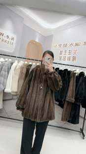 进口天鹅绒丹麦紫金短二咖啡色小母貂全抽分刀流星变奏曲