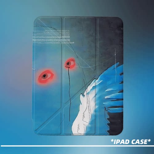 原创艺术红瞳飞鸟第11代2026款air8ipadpro11寸三折ipad壳防弯y折亚克力a16平板壳9代10.2寸air7带笔槽