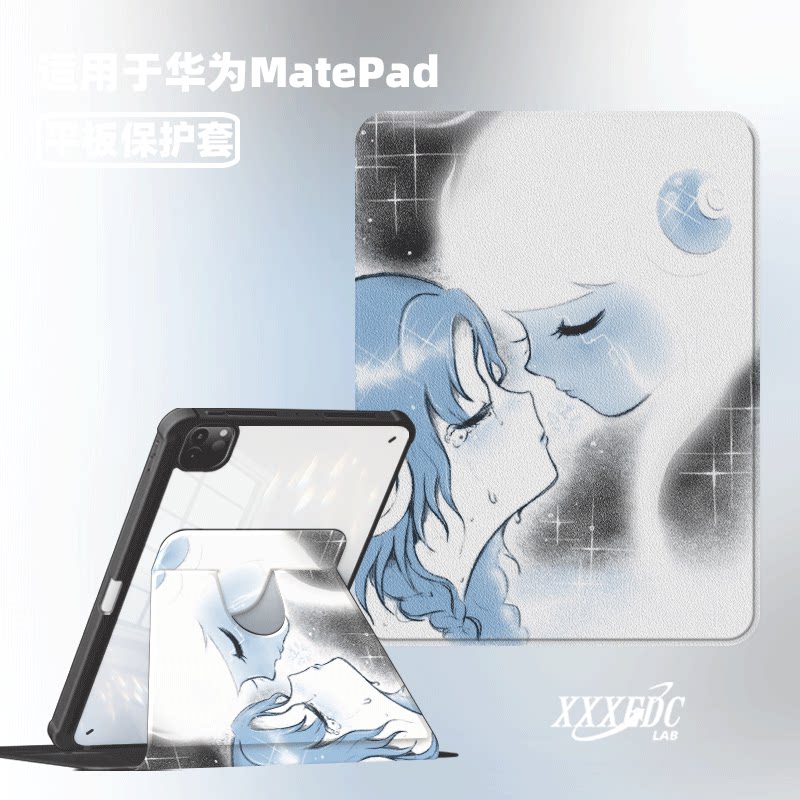 模糊女精灵适用于华为matepad11.5s三折保护套pro11带笔槽m6/10.8/荣耀8/7平板壳12新款matepadse磁吸10.4