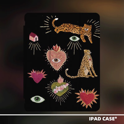 原创小众艺术中古图案适用11代2025款air7ipadpro11寸三折ipad壳防弯亚克力平板壳9代10.2air4/5mini7带笔槽