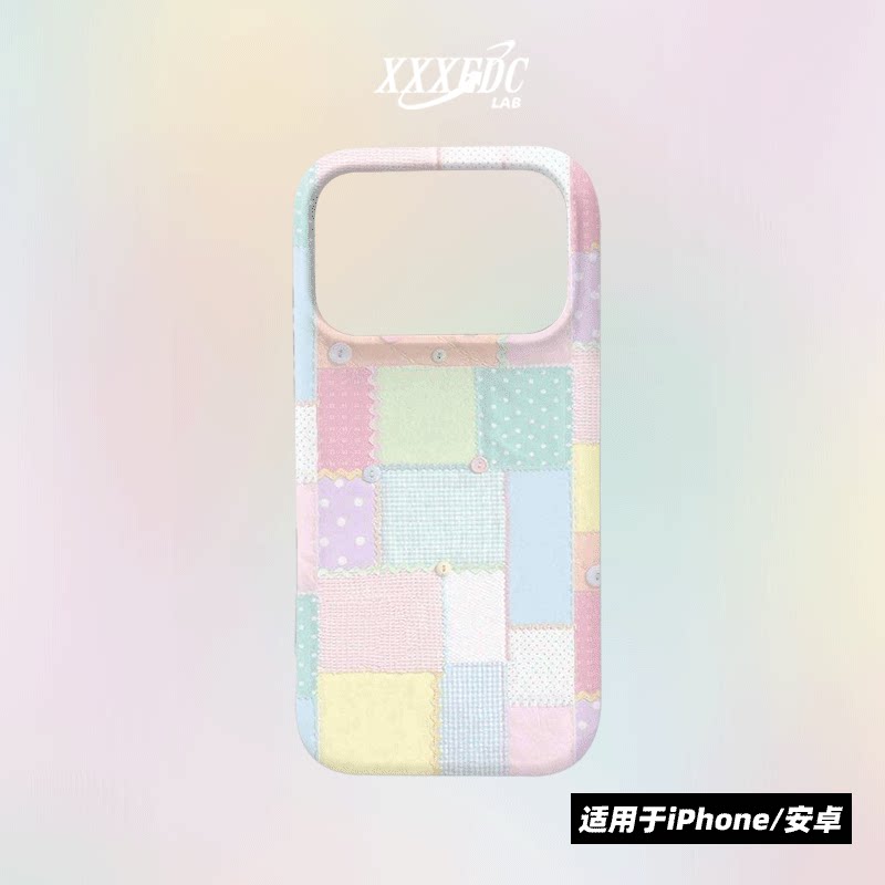 原创复古补丁纽扣iphone18promax手机壳磁吸壳16苹果17pro/15p全包亮面硬壳14磨砂软壳适用于华为mate80