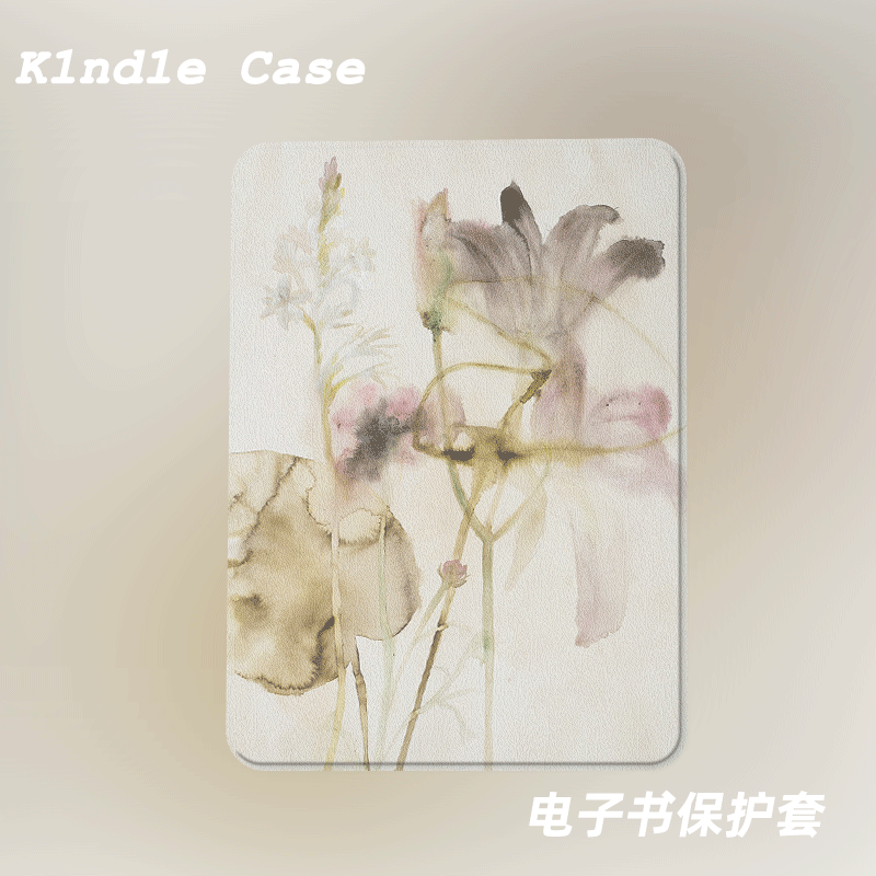 中古风花卉适用kindle7代电子书保护套kpw123软壳958全包防摔休眠