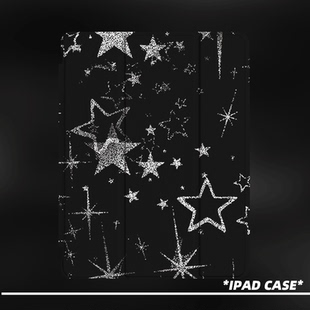 原创小众艺术璀璨星星适用11代2025款air7ipadpro11寸三折ipad壳防弯亚克力平板壳9代10.2寸air5mini7带笔槽