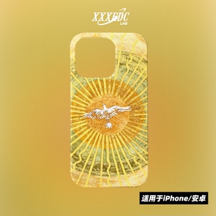 原创小众艺术高级感金乌iphone17promax手机壳磁吸15 13p全包亮面硬壳苹果14pro磨砂软壳适用于华为pura70