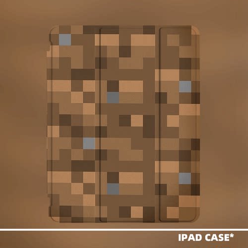 原创小众艺术像素风土块适用11代2026款air8ipadpro11三折ipad壳防弯亚克力平板壳10.2寸air4/5mini6带笔槽