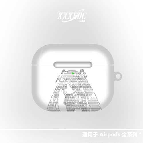 原创小众设计二次元像素女孩适用airpods5代苹果无线蓝牙耳机保护套airpods pro2/3代保护壳4代亮面硬壳
