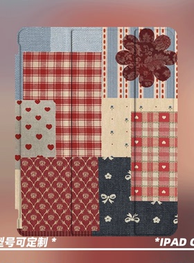 原创小众艺术新中式拼接适用11代2026款air8ipadpro11寸三折ipad壳防弯亚克力平板壳9代10.2寸air4/5带笔槽