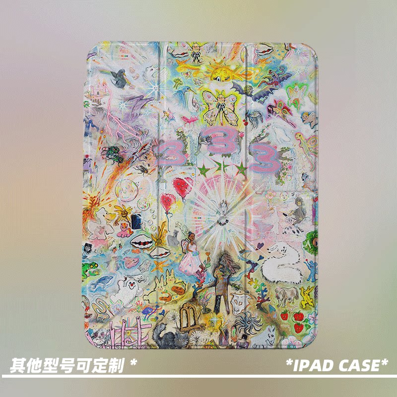 法系复古油画水彩333IPAD保护套