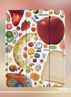 原创小众艺术趣味水果适用11代2025款air7ipadpro11三折ipad壳防弯亚克力平板壳9代10.2寸air4/5mini7带笔槽