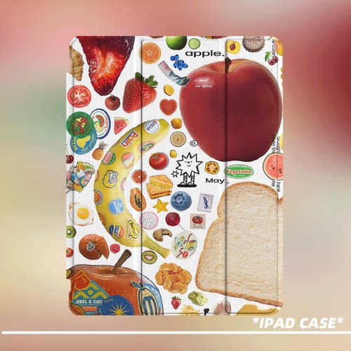 原创小众艺术趣味水果适用11代2025款air7ipadpro11三折ipad壳防弯亚克力平板壳9代10.2寸air4/5mini7带笔槽